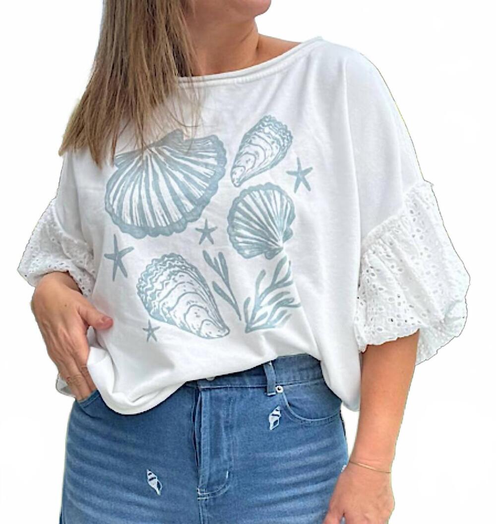 NEW EE:SOME beach puff sleeve top in white